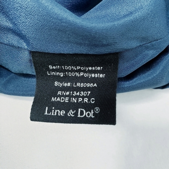 Line + Dot Floral Romper w/Sheer Long Sleeves Blue Multi - Picture 12 of 12